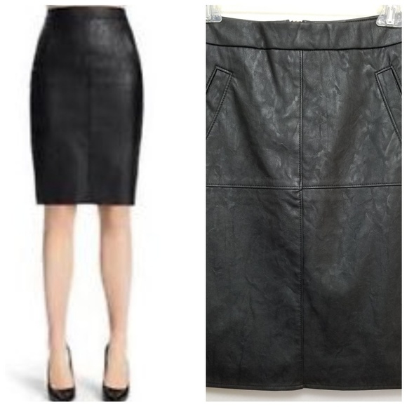 CAbi Dresses & Skirts - Cabi Fleather #509 Black Faux Leather Size 6